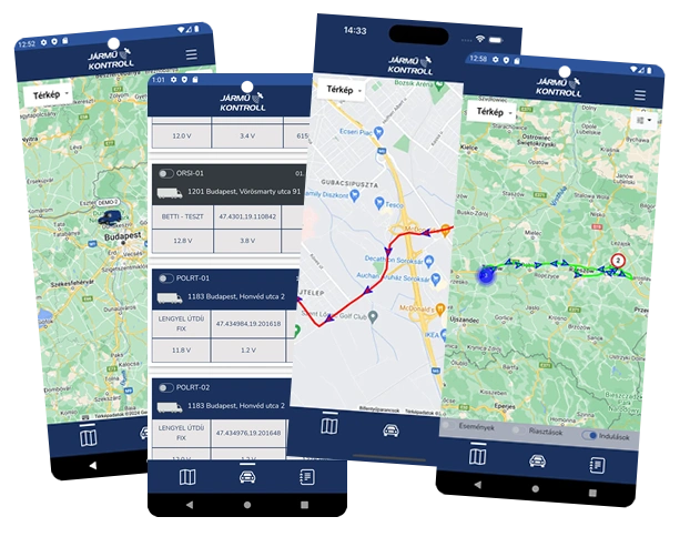 Fleet management software real-time map / Flottakezelő szoftver valós idejű térkép mobil